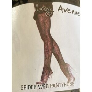 Leg Avenue Spider Web Pantyhose Black One Size Fits All Gothic Vampire Punk